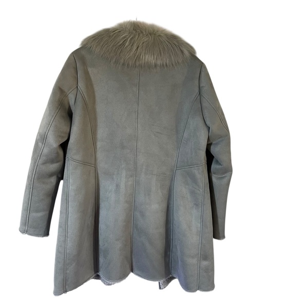 NWT Calvin Klein Asymmetrical Faux Shearling Grey LG (US 12-14) - Picture 4 of 12